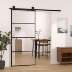 vidaXL Schuifdeur met beslag 90x205 cm ESG-glas en aluminium, Doe-het-zelf en Verbouw, Verzenden, Nieuw