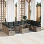 vidaXL Tuin Sofa Set met kussen 11 pcs Grijs 100 x 55 x 73, Verzenden, Nieuw, Rotan