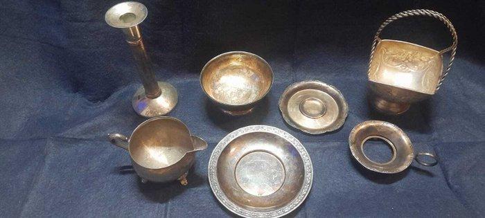 Servethouders (7) - Verzilverd, Messing, Antiek en Kunst, Antiek | Keukenbenodigdheden