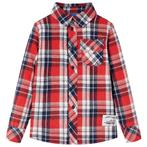 vidaXL Kinderoverhemd geruit 116 rood en marineblauw, Verzenden, Nieuw