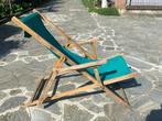 Lounge stoel - Hout, Textiel - Vintage opvouwbare, Antiek en Kunst
