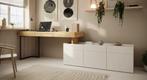 Meubella Bureau eiken 279x61x76cm | Met 3 lades Werkplek, Verzenden, Nieuw