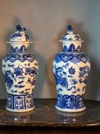 Een paar Chinese Kangxi Mark & Style drakenvazen / potten, Antiek en Kunst