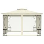 Prieel -Paviljoen met gordijnen 300x300x265 cm creme, Tuin en Terras, Partytenten, Verzenden, Nieuw