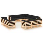 vidaXL 13-delige Loungeset met antracietkleurige kussens, Tuin en Terras, Verzenden, Nieuw, Loungeset