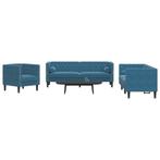 vidaXL 3-delige Loungeset Chesterfield met bolsters fluweel, Verzenden, Nieuw, Vierpersoons of meer, Stof