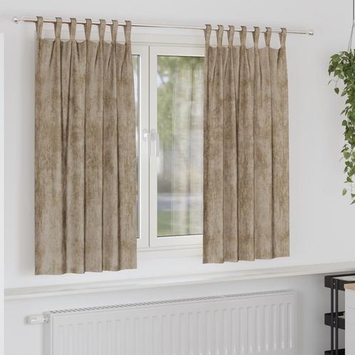 vidaXL Velours Gordijnen 2 stuks met Oogjes Champagne, Huis en Inrichting, Stoffering | Gordijnen en Lamellen, Beige, Nieuw, Verzenden