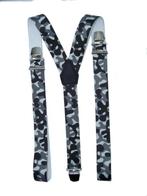 Camouflage Grijs Bretels met extra sterke clips, Verzenden, Nieuw