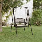 vidaXL Schommelbank 124 cm staal zwart, Tuin en Terras, Verzenden, Nieuw, Metaal