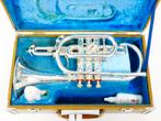 Cornet Bes Courtois Bandmaster verzilverd AC106-2, Ophalen of Verzenden, Gebruikt, Overige typen, Met koffer