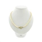 Vintage parelcollier met gouden slot (Ketting), Gebruikt, Overige kleuren, Ophalen of Verzenden, Met edelsteen