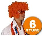 Oranje Pruik | 6 stuks Oranje Feestpruik Rock Star |, Nieuw, Verzenden