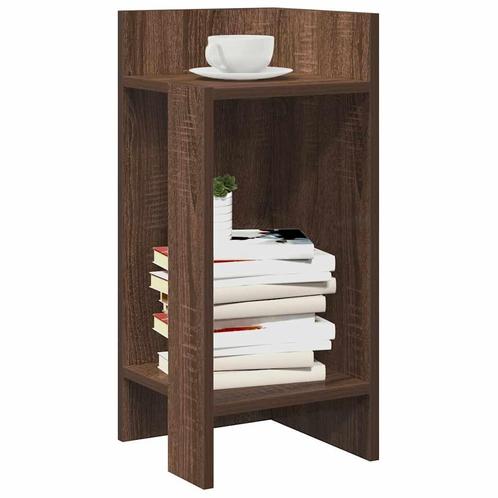 vidaXL Bijzettafels 2 st met plank 25,5x27x60 cm bruin, Huis en Inrichting, Tafels | Bijzettafels, Nieuw, Verzenden