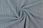 10 meter jacquard gebreide kabelstof - Zilvergrijs, Hobby en Vrije tijd, Stoffen en Lappen, Overige materialen, 120 cm of meer