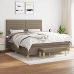 vidaXL Boxspring met matras stof taupe 180x200 cm, Huis en Inrichting, Slaapkamer | Bedden, Eenpersoons, Verzenden, Nieuw, 80 cm