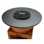BLISS Plancha Ø72 – Extra dikke cortenstale basis (4-5 mm), Tuin en Terras, Houtskoolbarbecues, Verzenden, Nieuw, BLISS, Met accessoires