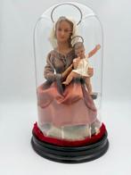 Beeld, Maria met kind - 28.5 cm - Glas, Hout, Was, stof, Antiek en Kunst