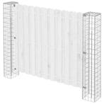 vidaXL Afrasteringspaal 2 pcs Zilver 20 x 20 x 190 cm Metaal, Tuin en Terras, Verzenden, Nieuw