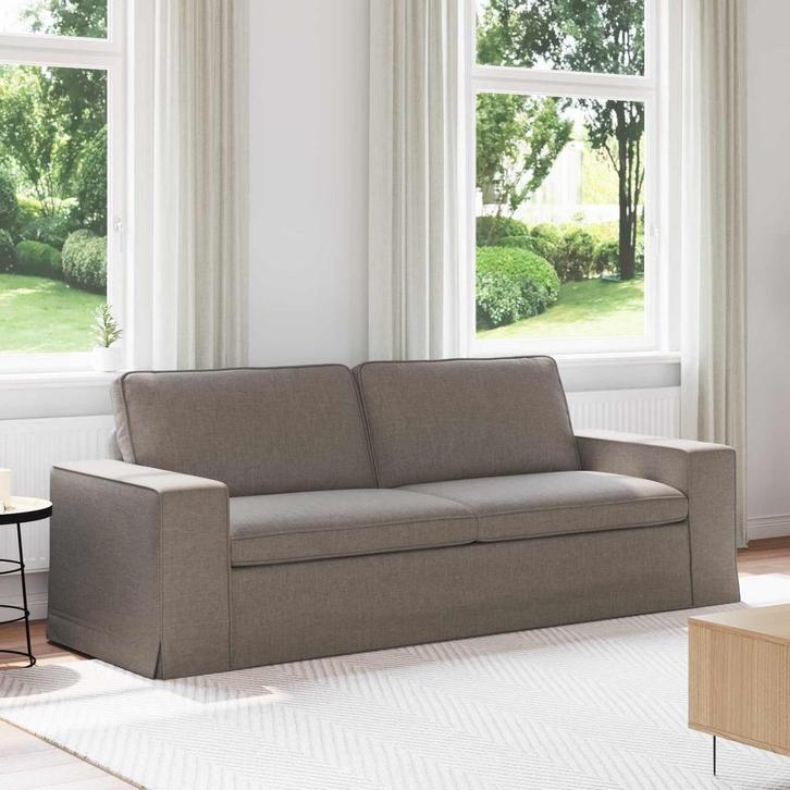 vidaXL Bank Taupe 222 x 80 x 82 cm Stof, Huis en Inrichting, Banken | Bankstellen, Nieuw, 200 tot 250 cm, Stof, Verzenden