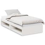 vidaXL Slaapbank met matras 90x200 cm massief grenenhout wit, 90 cm, Eenpersoons, Verzenden, Wit