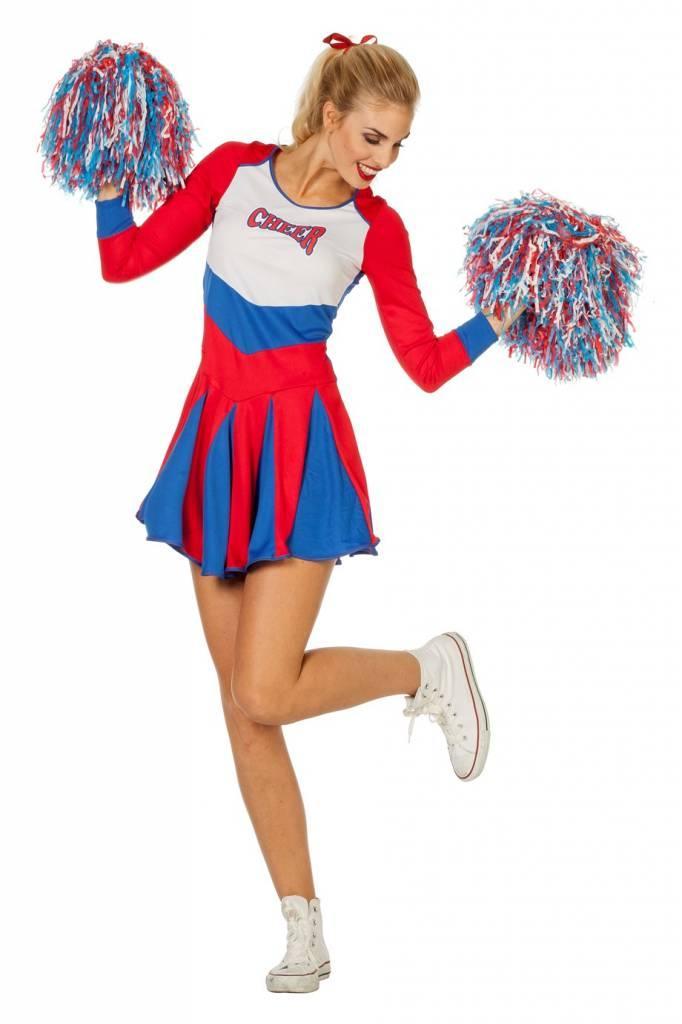 Cheerleader jurkje vrouw rood-wit-blauw, Kleding | Dames, Carnavalskleding en Feestkleding, Nieuw, Ophalen of Verzenden