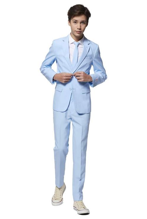 Lichtblauw Pak Jongen Tiener OppoSuits, Kinderen en Baby's, Carnavalskleding en Verkleedspullen, Nieuw, Verzenden