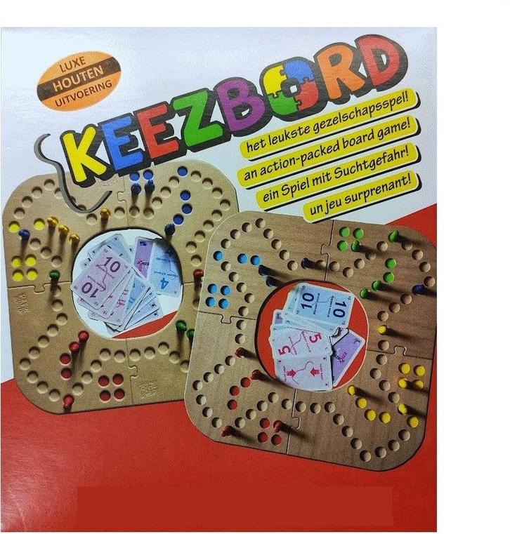 Keezbord 4-6 Personen Hout | Keezbord - Gezelschapsspellen, Hobby en Vrije tijd, Gezelschapsspellen | Bordspellen, Nieuw, Verzenden