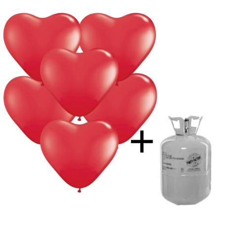 Helium Tank met Rode Hartjes Ballonnen - 20 stk | Nieuw! |, Hobby en Vrije tijd, Feestartikelen, Nieuw, Verzenden