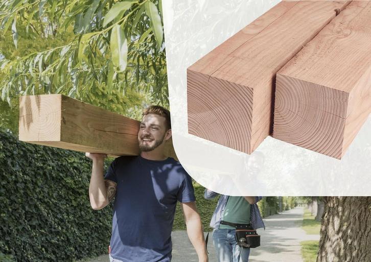 Douglas Paal 20 x 20 cm (200 x 200 mm) Fijnbezaagd - Lengte, Tuin en Terras, Palen, Balken en Planken