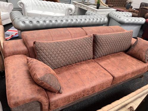 Outlet Maarssen 3 zits Nieuwe Bruine bank //Slaapbank 120 cm, Huis en Inrichting, Banken | Bankstellen, Rechte bank, Nieuw, Driepersoons