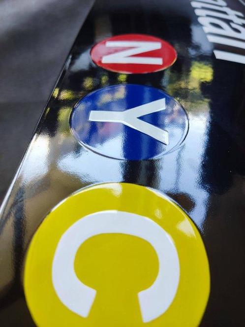Subway Metro New York manhattan Emailschild, Emaille, enamel, Antiek en Kunst, Antiek | Wandborden en Tegels