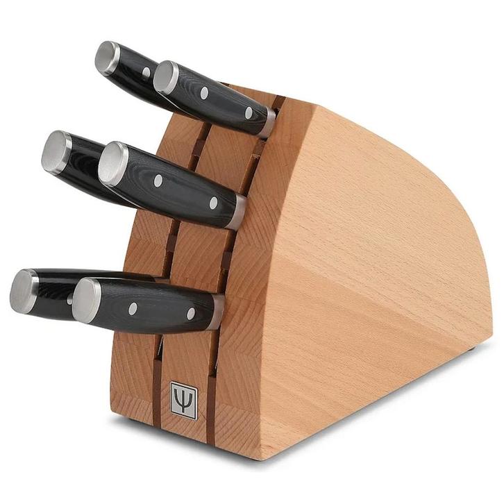 Yaxell Ran Messenset – 7-delig – Beukenhouten Messenblok, Huis en Inrichting, Keuken | Bestek, Bestekset, Nieuw, Hout, Ophalen of Verzenden