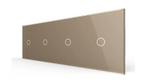 Livolo | Goud | touchscreen schakelaar | Dimmer | 1+1+1+1 |, Ophalen of Verzenden, Nieuw, Schakelaar