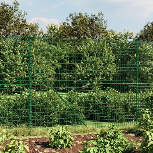 vidaXL Draadgaashek met grondankers 1,6x25 m groen, Tuin en Terras, Schuttingen, Nieuw, IJzer, Minder dan 1 meter, Verzenden