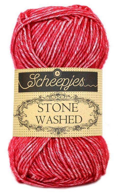 Scheepjes Stone Washed - 807 red jasper - Katoen Garen, Hobby en Vrije tijd, Breien en Haken, Ophalen of Verzenden