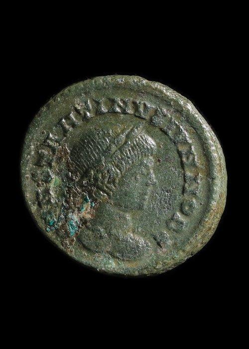 Oud-Romeins Brons Follis van Constantijn II (Zonder, Antiek en Kunst, Antiek | Overige Antiek