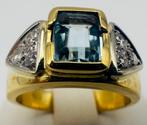 Ring - 18 karaat Geel goud Aquamarijn - Diamant, Nieuw