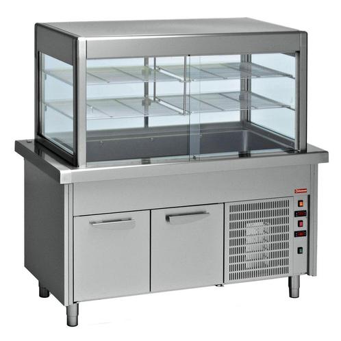 Top element + gekoelde vitrine op gekoelde kast 6x GN 1/1, Zakelijke goederen, Horeca | Keukenapparatuur, Koelen en Vriezen, Verzenden