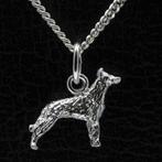 Zilveren Beauceron ketting hanger - oren gecoupeerd - klein, Verzenden, Nieuw