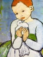 Pablo Picasso (after) - Lenfant au pigeon (1901) - Jaren, Antiek en Kunst, Kunst | Tekeningen en Foto's