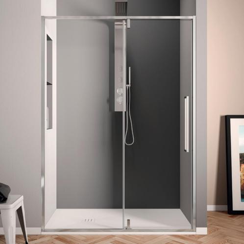 Klapdeur Lacus Murano Tweedelig Helder Glas 100x200 cm, Doe-het-zelf en Verbouw, Sanitair, Douche, Nieuw, Chroom, Ophalen of Verzenden