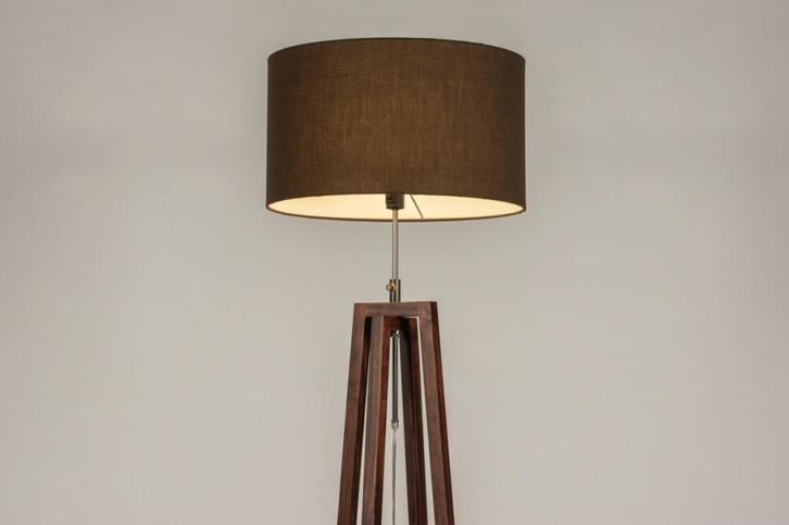 Rietveld Vloerlampen - Bruin - Stof, Hout, Huis en Inrichting, Lampen | Vloerlampen, Verzenden