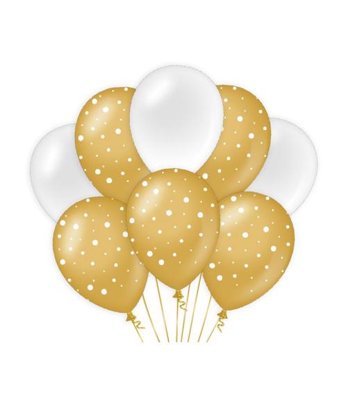 Goud Witte Ballonnen Latex 30cm 6st, Hobby en Vrije tijd, Feestartikelen, Nieuw, Verzenden