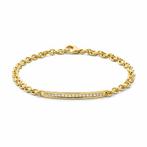 Gouden Armband 14 karaat 585 geelgoud 19 cm met diamantrail, Sieraden, Tassen en Uiterlijk, Armbanden, Nieuw, Verzenden