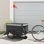 vidaXL Fietstrailer 45 kg ijzer zwart en grijs, Fietsen en Brommers, Fietsaccessoires | Aanhangers en Karren, Verzenden, Nieuw