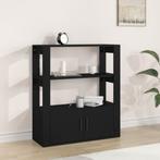 vidaXL Dressoir 80x30x90 cm bewerkt hout zwart, Huis en Inrichting, Kasten | Dressoirs, Verzenden, Nieuw, 50 tot 100 cm, 25 tot 50 cm