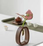 Elegante Japandi Hydrocultuur Vaas van Walnoothout – Str..., Nieuw