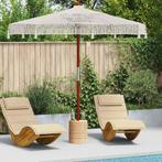 vidaXL Macramé Parasol Crème 252,5 x 252,5 x 260 cm Katoen, Tuin en Terras, Verzenden, Nieuw, 2 tot 3 meter
