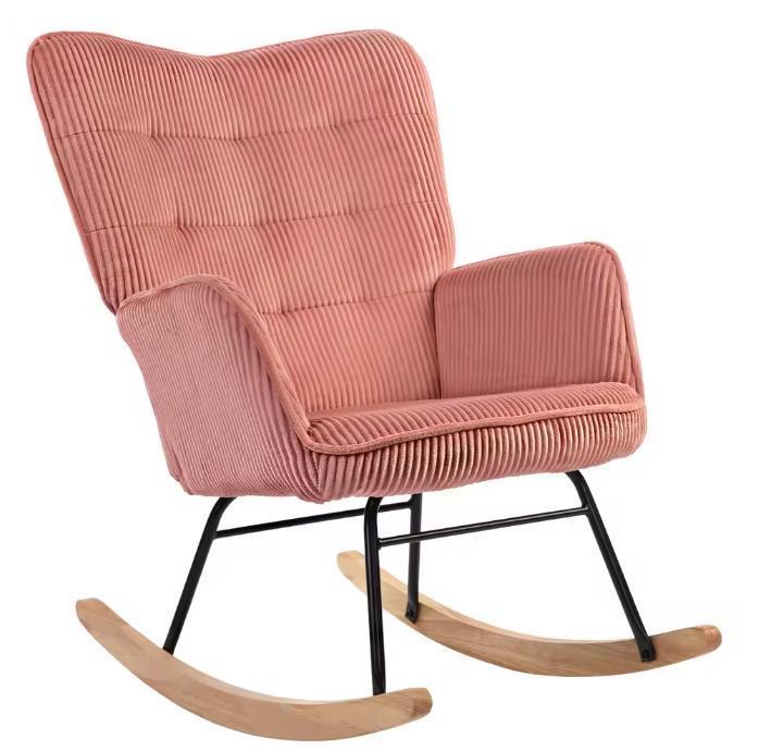 Schommelstoel met Armleuningen – Roze - Comfortabel Design, Huis en Inrichting, Stoelen, Nieuw, Verzenden