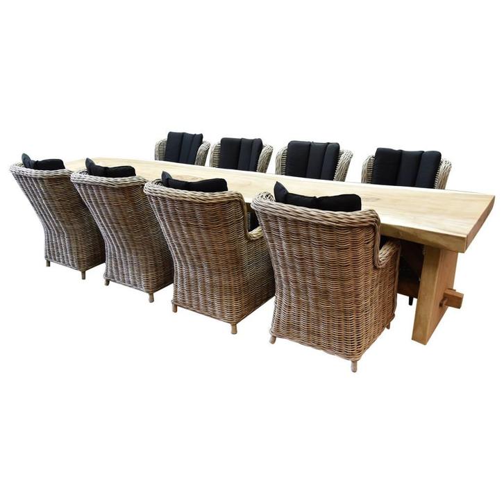 Boomstam Darwin naturel 400x90xH77,5 9-delig - bladdikte 10, Tuin en Terras, Tuinsets en Loungesets, Nieuw, Ophalen of Verzenden